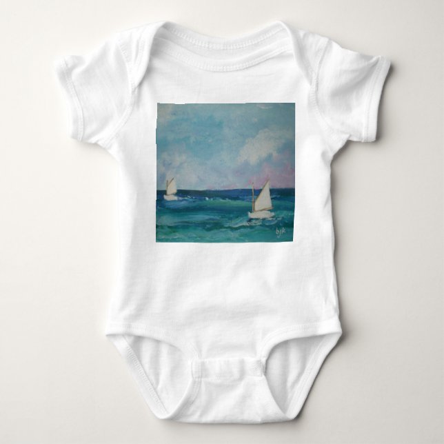 Sommarsegelbåt Babywear T-shirt (Framsida)
