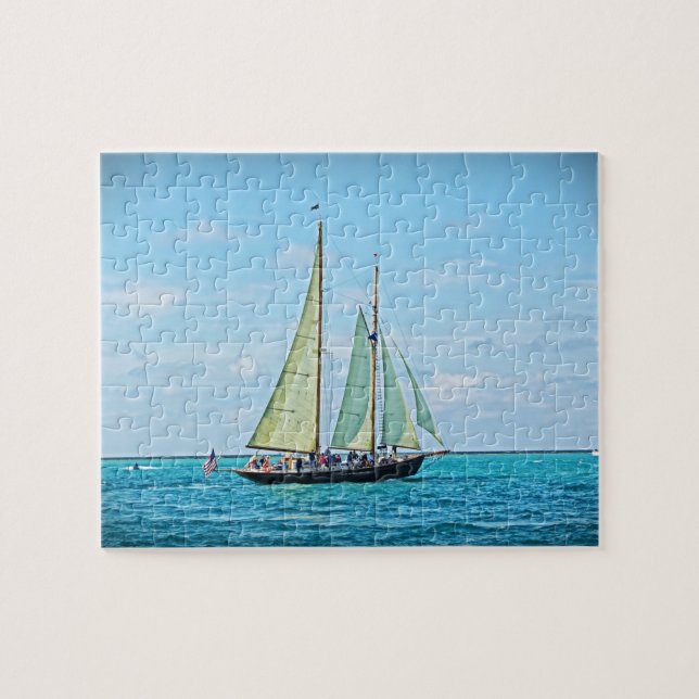 Sommarsegling - 8 x 10 - 110 pcs. Jigszle Puzzle Pussel (Horisontell)