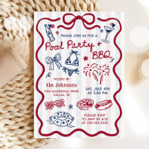 Sommarsemester 4 juli grillfest & poolparty inbjud