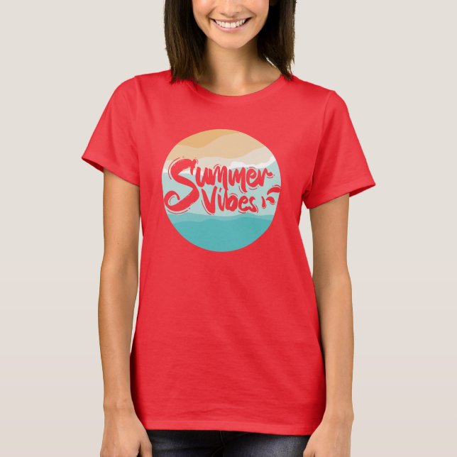 sommarsemester färgglad vintage strand t shirt (Framsida)