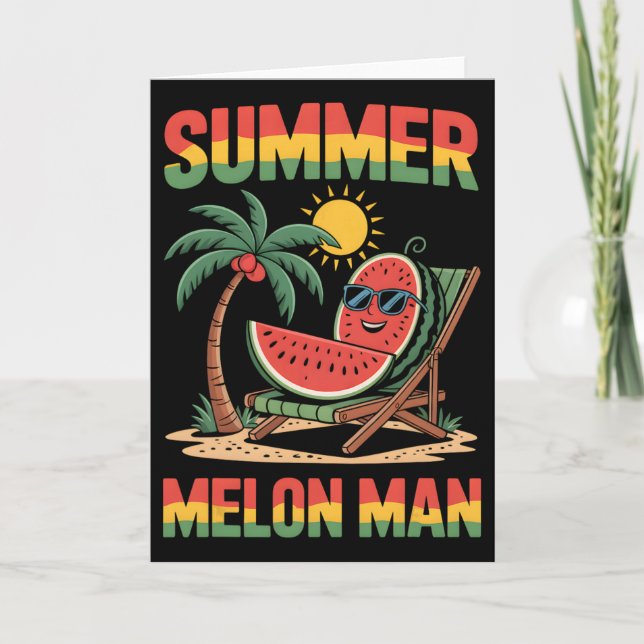 Sommarsemester Ferie Vattenmelon Strand Däck Chai Kort (Framsida)