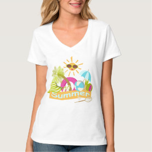Sommarsemester leende sol i solglasögon T- T Shirt