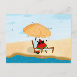 sommarsemester på vattenmelonstranden helg vykort