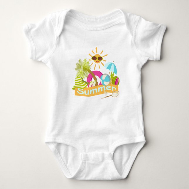 Sommarsemester som leker sol i solglasögon t shirt (Framsida)
