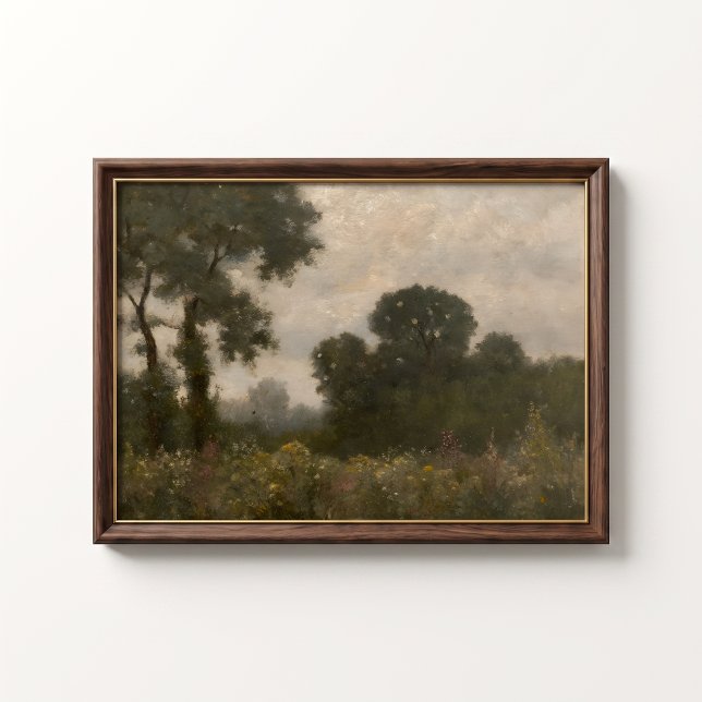 Sommarsemester trädgård vägg affisch (Summer Cottage Garden Wall Art Poster - close-up view (frame/decor not included))