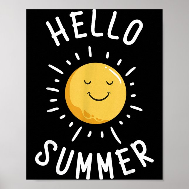 Sommarsemester Typografi Strand Solnedgång Hej Poster (Framsidan)