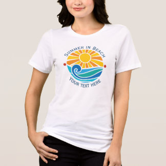 Sommarsemester vid stranden med sol och blå oceanv t shirt