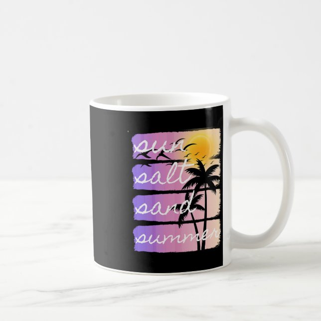 Sommarsemester vid stranden Salt Sol Sand Solnedgå Kaffemugg (Höger)