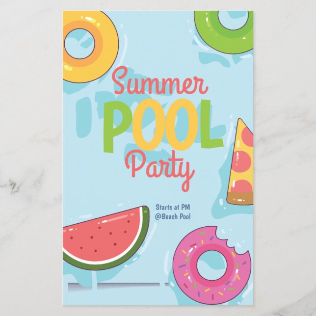 Sommarsemesterfest i poolen, Bakgårdsfest Flygblad (Framsidan)