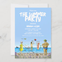 Sommarsemesteri på stranden inbjudningar