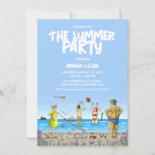 Sommarsemesteri på stranden inbjudningar