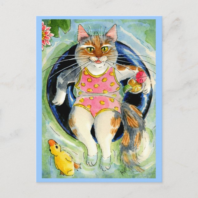 Sommarsemesterkort om du önskar dig vara här vykort (Framsida)