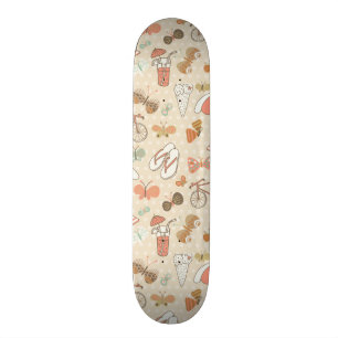 Sommarsemestermönster Mini Skateboard Bräda 18,7 Cm
