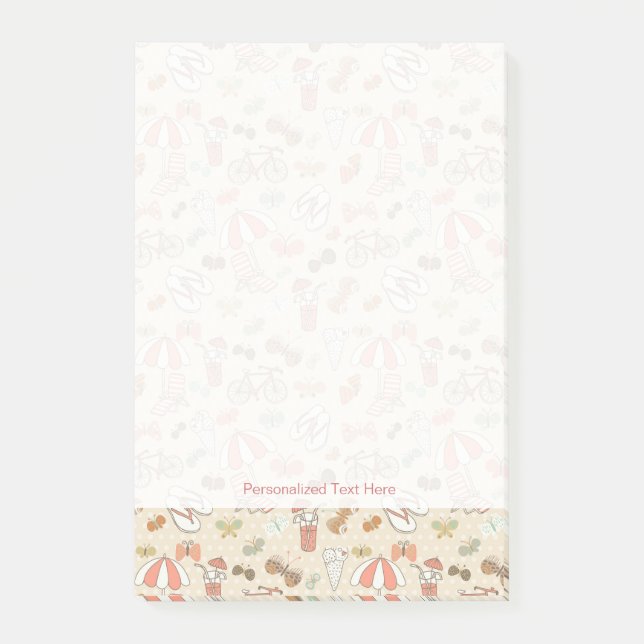 Sommarsemestermönster Post-it Block (Framsida)