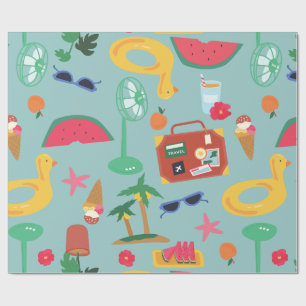 Sommarsemesterresa, tropiska stranden söt ö presentpapper