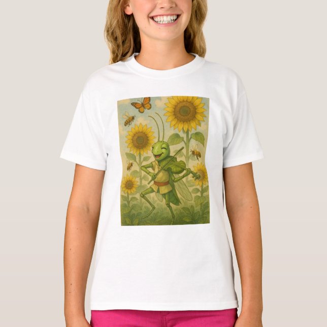 Sommarserenat: Glatta Spelmannen Grashopper T Shirt (Framsida)