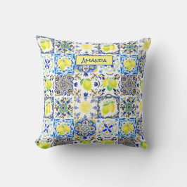 Sommarsiciliansk citrus Mediterranean majolica Kudde