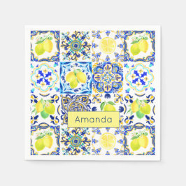 Sommarsiciliansk citrus Mediterranean majolica Pappersservett