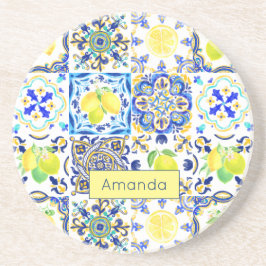 Sommarsiciliansk citrus Mediterranean majolica Underlägg