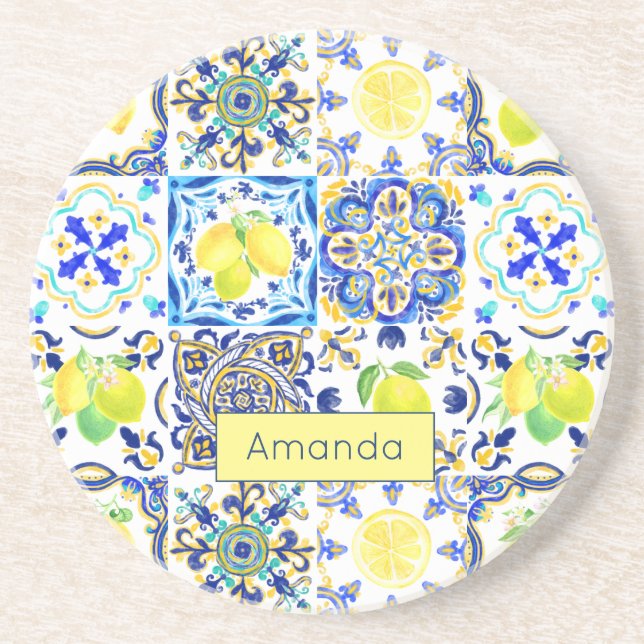 Sommarsiciliansk citrus Mediterranean majolica Underlägg (Framsidan)