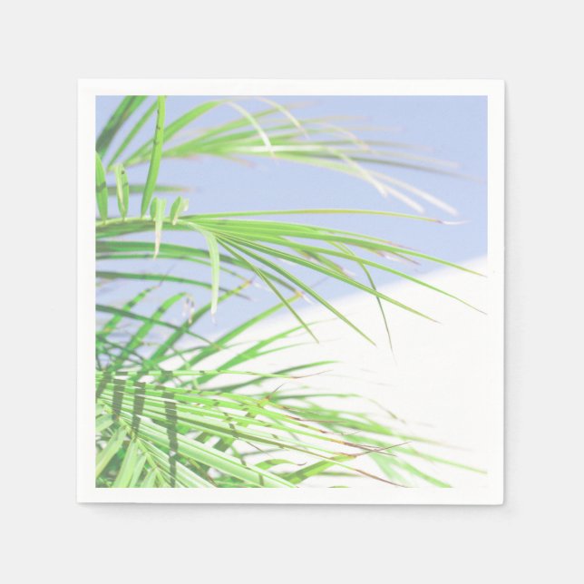 Sommarsjäl Palmträdsblad Ljust Grönt Pastell Pappersservett (Framsidan)