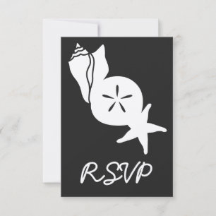 Sommarskal i svart RSVP-kort OSA Kort