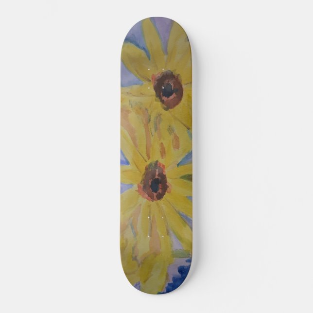 Sommarskateboard, solblommor Gult Mini Skateboard Bräda 18,5 Cm (Framsida)