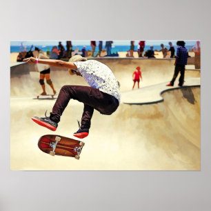 Sommarskateparken vid stranden poster