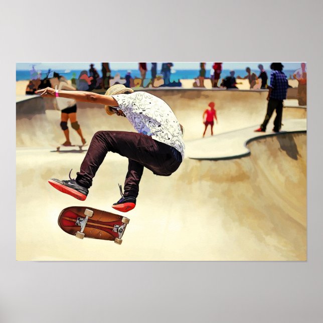 Sommarskateparken vid stranden poster (Framsidan)
