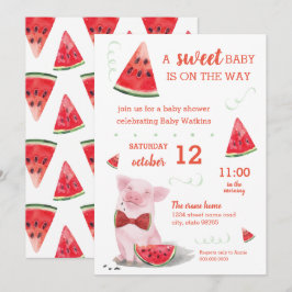 Sommarskidåkare Watermelon Gris Sweet Baby Inbjudningar
