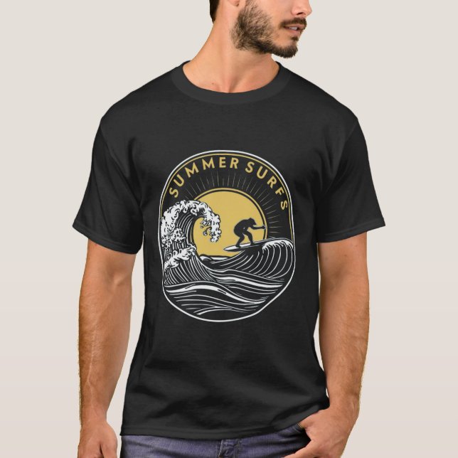 Sommarskjorta, Beach t-shirt Design. (Framsida)