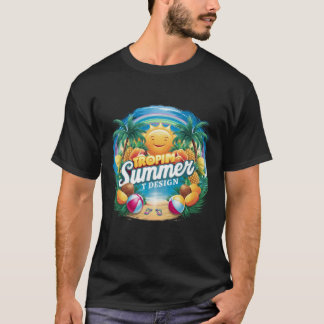 Sommarskjorta, Beach t-shirt Design.