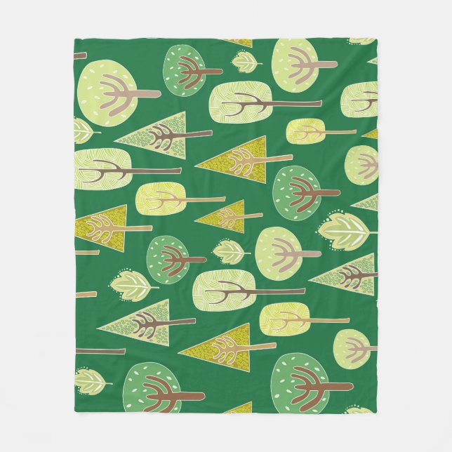 Sommarskog: Naturinspirerad design Fleecefilt (Framsidan)