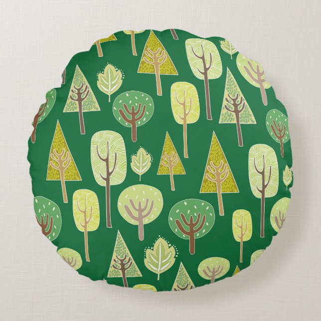 Sommarskog: Naturinspirerad design Rund Kudde (Framsidan)