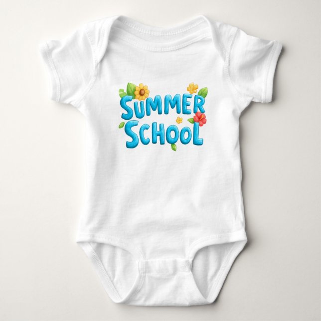Sommarskola - sommarskoletext med blommor t shirt (Framsida)