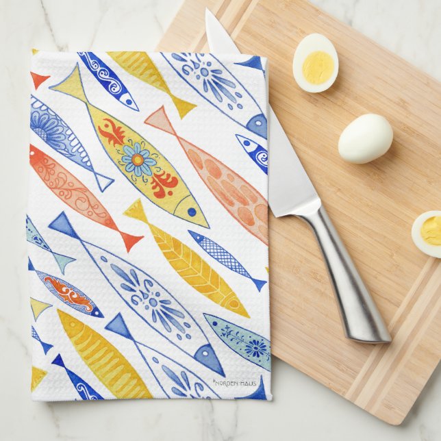Sommarskolan i Fish Tea Towel Kökshandduk (Vikt i Fjärdedel)
