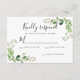 Sommarskugga löv Watercolor Bröllop OSA Kort