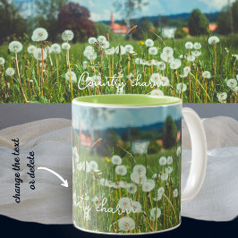Sommarskugga med dandelioner Två-Tonad mugg