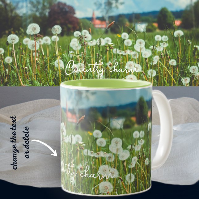 Sommarskugga med dandelioner Två-Tonad mugg (Skapare uppladdad)