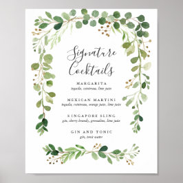 Sommarskugga | Namnteckning menysignatur för cockt Poster