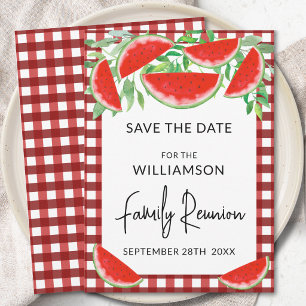 Sommarsläktträff med vattenmeloner Save The Date Inbjudningar