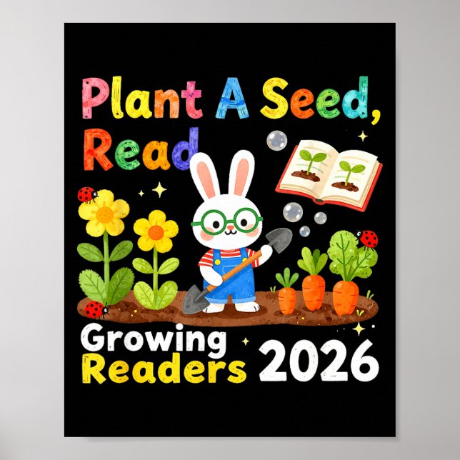Sommärsläsning 2026 Plantera Ett Frö Läs Växande Poster (Framsidan)