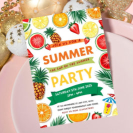 Sommarslutspartaj Invitation Sommarfest Pool Inbjudningar
