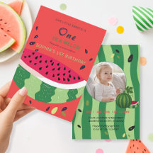 Sommarsnurr Vattenmelon Partyinbjudan