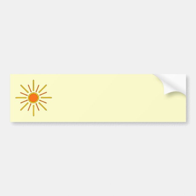 Sommarsol. Gult och orange. Bildekal (Framsidan)
