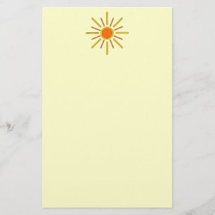 Sommarsol. Gult och orange. Brevpapper