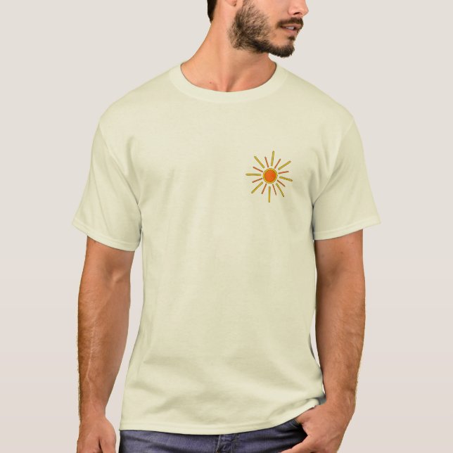 Sommarsol. Gult och orange. T-shirt (Framsida)
