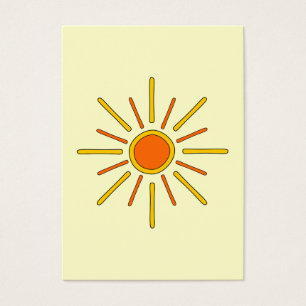 Sommarsol. Gult och orange. Visitkort
