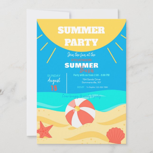Sommarsol Inbjudningar (Framsida)
