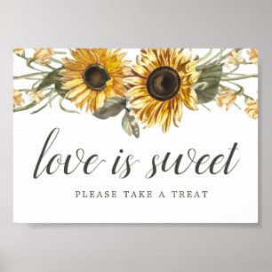 Sommarsolblommor Bröllop Dessert Bord-tecken Poster
